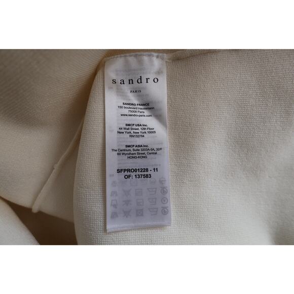 Sandro Paris Irene Polo Cream/Red Collared Dress in Size 40/8 - Picture 11 of 16